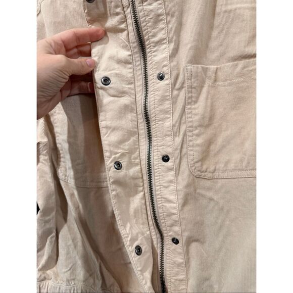 PACT Womens Modern Corduroy Bomber Jacket Sandshell Beige Size L - Picture 4 of 9
